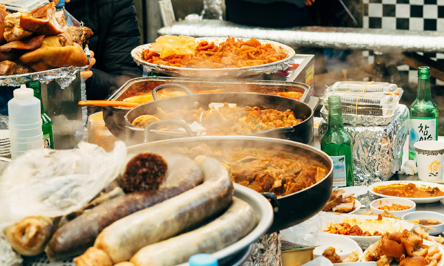 Market food on display in Seoul, South Korea.